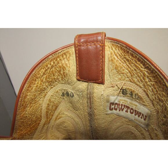 Cowtown Mens Size 9 D Brown Leather Lizard Cowboy Western Boots main image 2